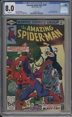Buy Amazing Spider-man #204 - Cgc 8.0 - Black Cat - Doctor Jonas Harrow • 45.85£