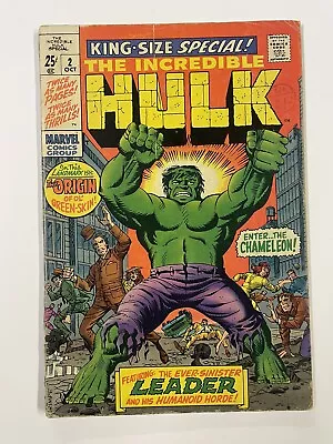 Buy Incredible Hulk King-size Special (annual) #2. Oct '69. Marvel. Vg-. Hulk Origin • 30£