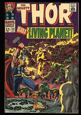 Buy Thor #133 VF- 7.5 1st Appearance Ego Living Planet! Jack Kirby! Marvel 1966 • 98.04£