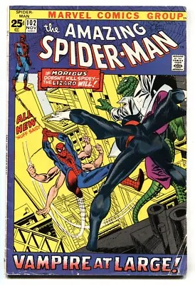 Buy AMAZING SPIDER-MAN #102 Comic Book 1971 MORBIUS ORIGIN VAMPIRE VG • 71.36£