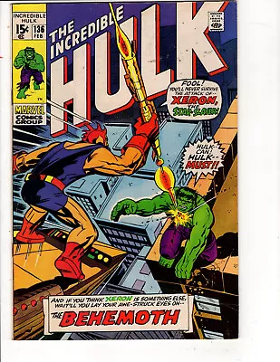 Buy Incredible Hulk #136 1st App. Klaatu & Xeron - Marvel Comics 1971 • 27.19£