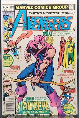 Buy Avengers 189 Marvel Comics 1979 Iconic Hawkeye John Byrne Cover • 3.99£