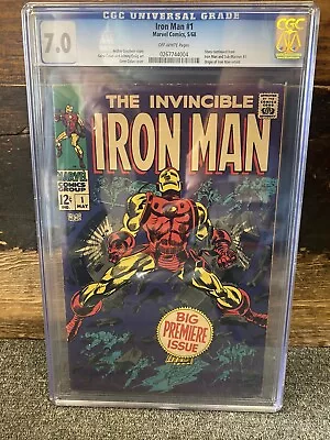 Buy Iron Man #1 1968 Cgc 7.0 Owp Continued From Iron Man/sub-mariner Origin • 749£