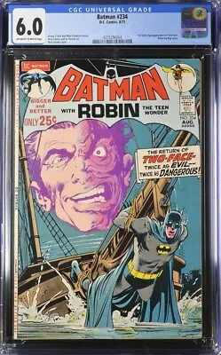 Buy Batman #234 DC 1971 CGC 6.0 1st Silver Age Two-Face, Classic Neal Adams Cover • 339.02£