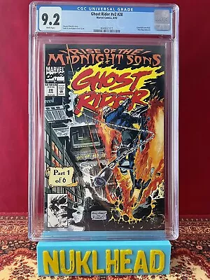 Buy Ghost Rider #28 Marvel 1992 1st Midnight Sons CGC 9.2 W/Poster • 60.03£