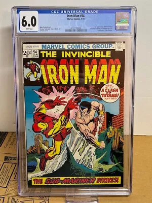 Buy Iron Man #54 CGC 6.0, White Pages, 1st Appearance Moondragon (1973) • 99.30£