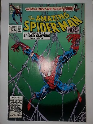 Buy Marvel AMAZING SPIDER-MAN #373 January 92 First Mark Bagley Spidey Cover NM 9.4+ • 3.95£