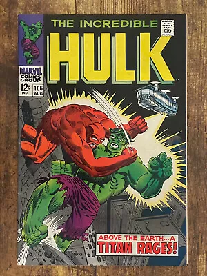 Buy Incredible Hulk #106 - STUNNING HIGH GRADE - Marvel 1968 • 29.58£