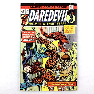 Buy DAREDEVIL #120 MARVEL COMICS (1975) BLACK WIDOW NICK FURY 1st El Jaguar VF+ • 20.55£