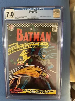Buy Batman 188 Cgc 7.0 The Eraser Ten Best Dressed Corpses Dc Comics 1966 • 79.95£