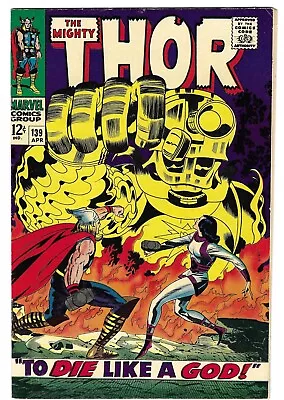 Buy THOR #139 VF 8.0 Higher Grade Thor Vs Ulik The Troll! Classic Jack Kirby Art! • 39.92£