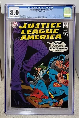 Buy Justice League Of America #75 (1969) CGC 8.0 - 1st Dinah Lance Black Canary DC • 316.20£