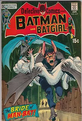 Buy Detective Comics 407 - 1971 - Adams - 3rd Man-Bat - Batgirl - Fine • 49.99£