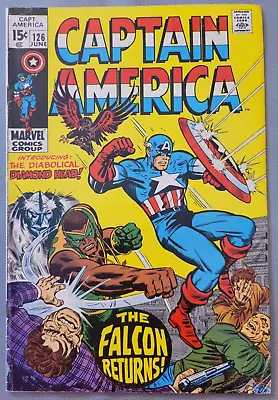 Buy Captain America #126 1970 Key Falcon 1st App Diamond Head Kirby Cover *CCC* • 19.79£