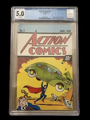 Buy Action Comics #1, D.C. Comics, Reprint,  1992, CGC 5.0, 10c Cover Price Version • 198.58£