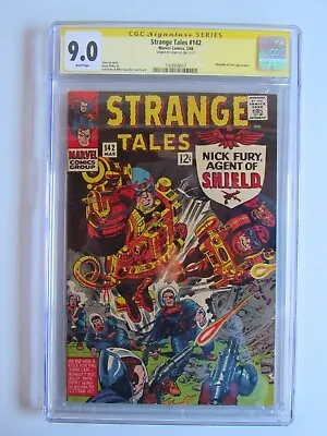 Buy Strange Tales 142 CGC 9.0 WP SS Signed By Stan Lee Nick Fury Doctor Strange 1966 • 394.51£