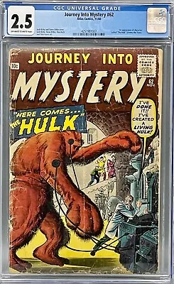 Buy Journey Into Mystery 62 CGC 2.5 Living Hulk (Incredible Hulk Prototype)! • 316.64£