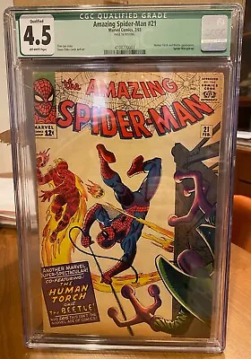 Buy Amazing Spider-Man #21 CGC 4.5 Human Torch Beetle Appearance! Marvel 1965 • 103.65£