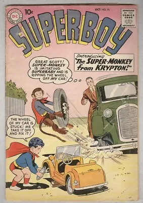 Buy Superboy #76 October 1959 VG- Super-Monkey • 28.91£