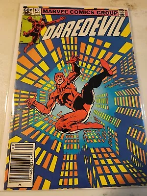 Buy Daredevil #186 1982 MARVEL COMIC BOOK 7.5 NEWSSTAND MILLER ART V12-90 • 12.66£