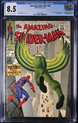 Buy Amazing Spider-Man 48 CGC 8.5 1st App. Blackie Drago As The New Vulture 1967 • 258.97£