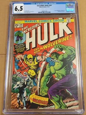 Buy Incredible Hulk #181 Cgc 6.5 White Pages 1st Wolverine 1974 (sa) • 5,699.99£