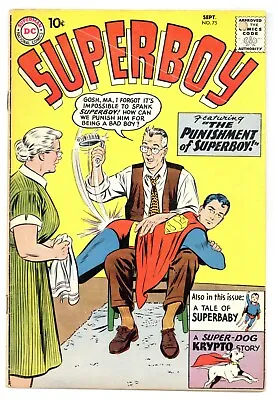 Buy Superboy 75 Krypto Babe Ruth Robin Hood King Arthur Geo. Washington 1959 DC C829 • 30.40£