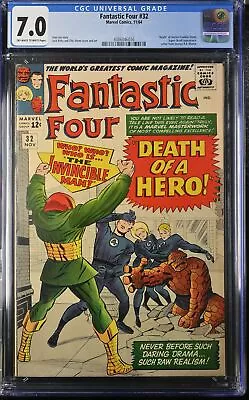 Buy Fantastic Four #32 - Marvel Comics 1964 CGC 7.0   Death   Of Doctor Franklin Sto • 111.13£