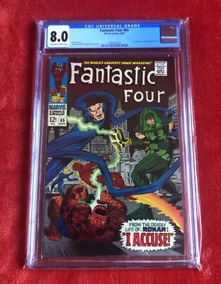 Buy FANTASTIC FOUR #65 CGC 8.0 Marvel Comics 1st Appearance Of RONAN THE ACCUSER  • 225£