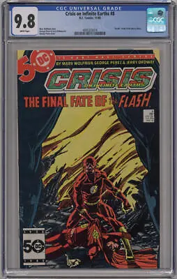 Buy Crisis On Infinite Earths #8 CGC 9.8 White Pages DC 1985  Death  Of The Flash  • 158.12£