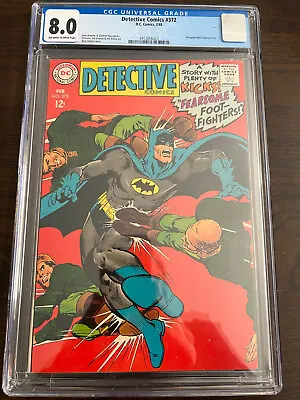 Buy Detective Comics #372 Cgc 8.0  2/68 Oww Pages Nice Neal Adams Silver Batman! • 156.73£
