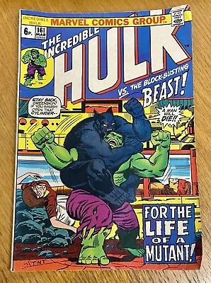 Buy Marvel Comics The Incredible Hulk Volume 1 #161 1972 Comic Book • 60£