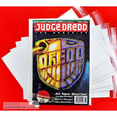 Buy 25 Judge Dredd Megazine Comic Bags ONLY For # 1 Up A4 Issues Size7 [In Stock] • 13.99£