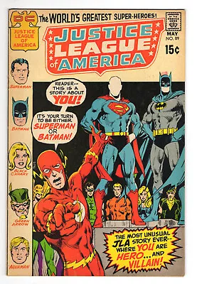 Buy Justice League Of America #89 Fine Plus 6.5 Batman Aquaman Flash Superman 1971 • 12£