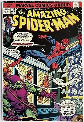 Buy Amazing Spider-Man #137 (1974) Green Goblin II Appearance + Sandman MVS • 39.95£