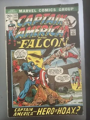 Buy Marvel Captain America #153 Bronze Age Comic Book 1972 Falcon • 59.30£