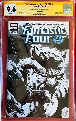 Buy Fantastic Four #1 W/Black Panther Sketch By Mike Perkins CGC 9.6 Blank Cover • 199£