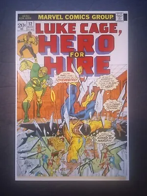 Buy LUKE CAGE HERO For HIRE 12 VF+ NM- Bronze Marvel White Cover App • 17.68£