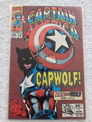 Buy Captain America #405 CapWolf Man & Wolf Part 4 Of 6 Late Aug 1992, Marvel Comics • 7.86£