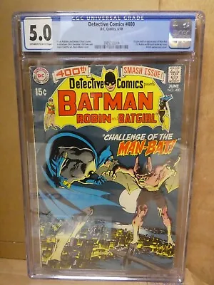 Buy Dc Detective Comics Batman 400 Cgc 5.0 1st Appearance & Origin Man Bat 1970 • 449.99£