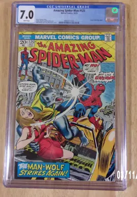 Buy Amazing Spiderman #125 1973 Cgc 7.0 White Origin Of The Man-wolf • 118.59£