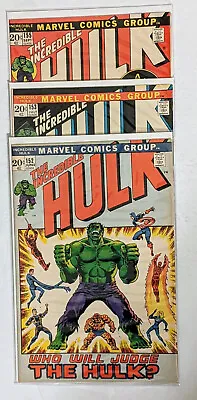 Buy Incredible Hulk #152,153,155 (1972) Bronze Age Marvel Comics VFN+ • 35.49£