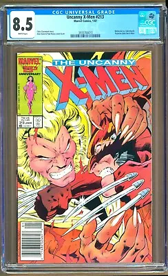 Buy Uncanny X-Men #213 (1987) CGC 8.5  WP   Wolverine Vs. Sabretooth   NEWSSTAND  • 39.57£