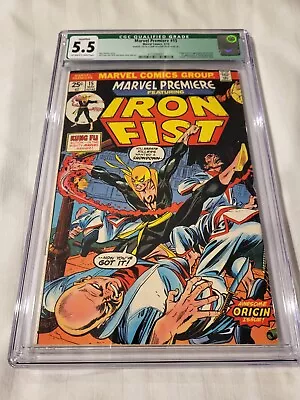 Buy Marvel Premiere #15 Cgc 5.5 1974 1st App & Origin Of Iron Fist • 140.62£