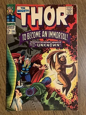 Buy THOR #136 1ST SIFF AS ADULT STAN LEE STORY JACK KIRBY ART Odin • 32.13£