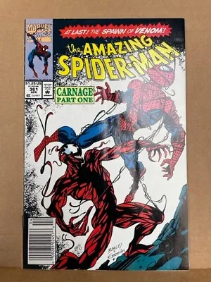 Buy Amazing Spider-Man 361 First Full Appearance Of Carnage Newsstand Ed. April 1992 • 80.32£
