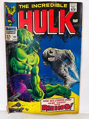 Buy Incredible Hulk #104 (1968) FN Cover Art Marie Severin • 40.21£