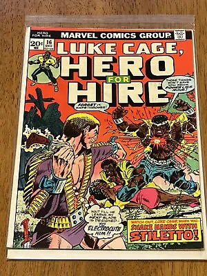 Buy Marvel Luke Cage Hero For Hire Vol 1 No 16 (Dec 1973) Shake Hands With Stiletto! • 39.41£