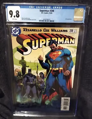 Buy SUPERMAN #208 CGC 9.8 NM/M 2004 DC Comics - Jim Lee Art/cover JLA • 83.91£