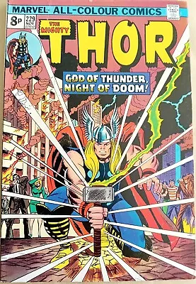 Buy Thor #229 - VG/FN (5.0) - Marvel  1974 - 8p UK Copy - Early Advert For Hulk #181 • 8.99£
